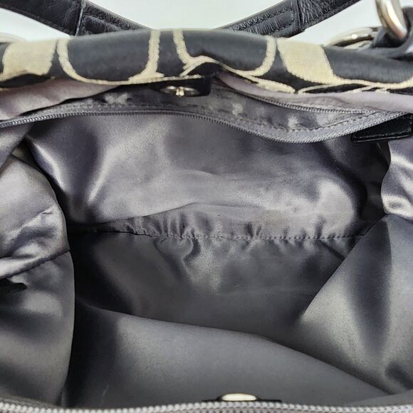 Coach Black Ashley Satchel Shoulder Bag Sateen Pleated Handbag Purse Pocketbook - Picture 16 of 16